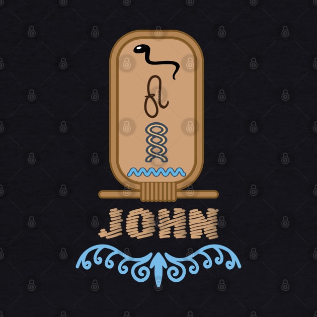 JOHN-American names in hieroglyphic letters-JOHN, name in a Pharaonic Khartouch-Hieroglyphic pharaonic names by egygraphics